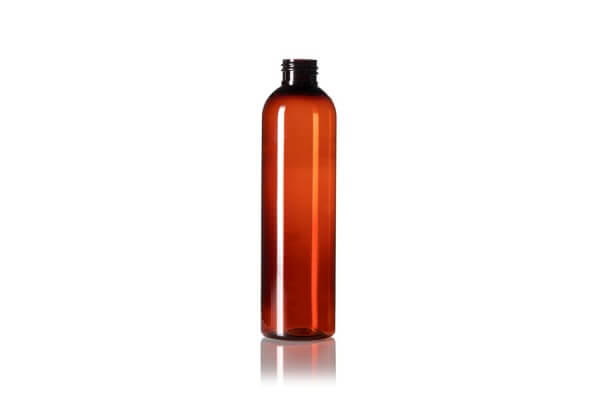 Amber PET Cosmo Round Bottle – 8 oz