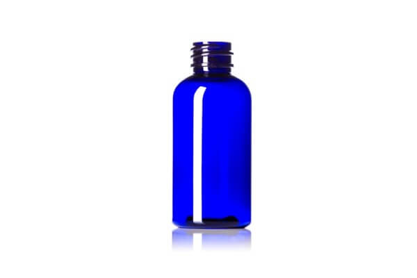Cobalt Blue Boston Round PET Bottle – 2 oz