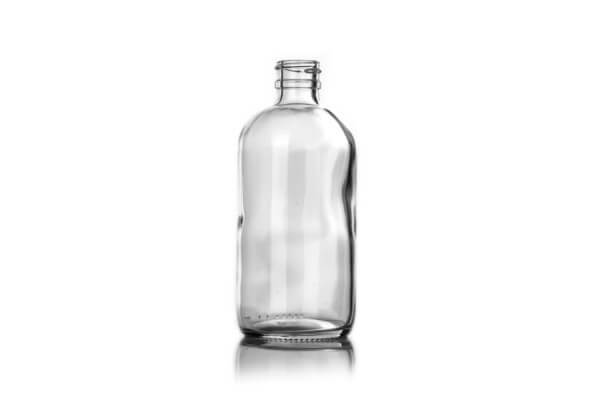 Clear Glass Boston Round Bottle – 8 oz