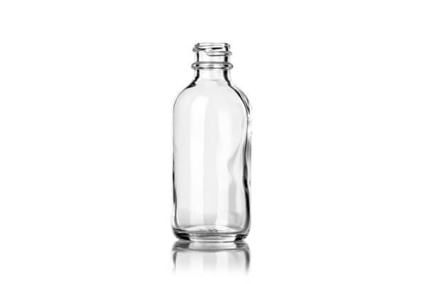 Clear Glass Boston Round Bottle – 2 oz
