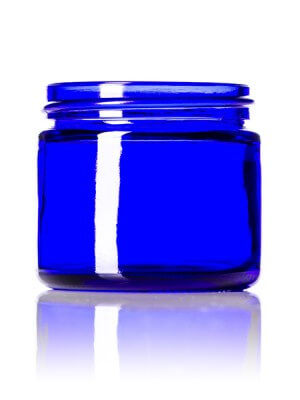 Cobalt Blue Round Glass Jar - 2 oz
