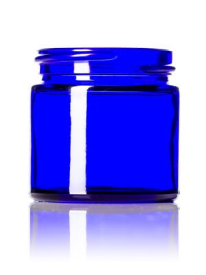 Cobalt Blue Round Glass Jar - 1 oz