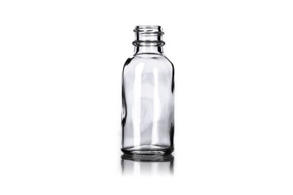 Clear Glass Boston Round Bottle – 1 oz